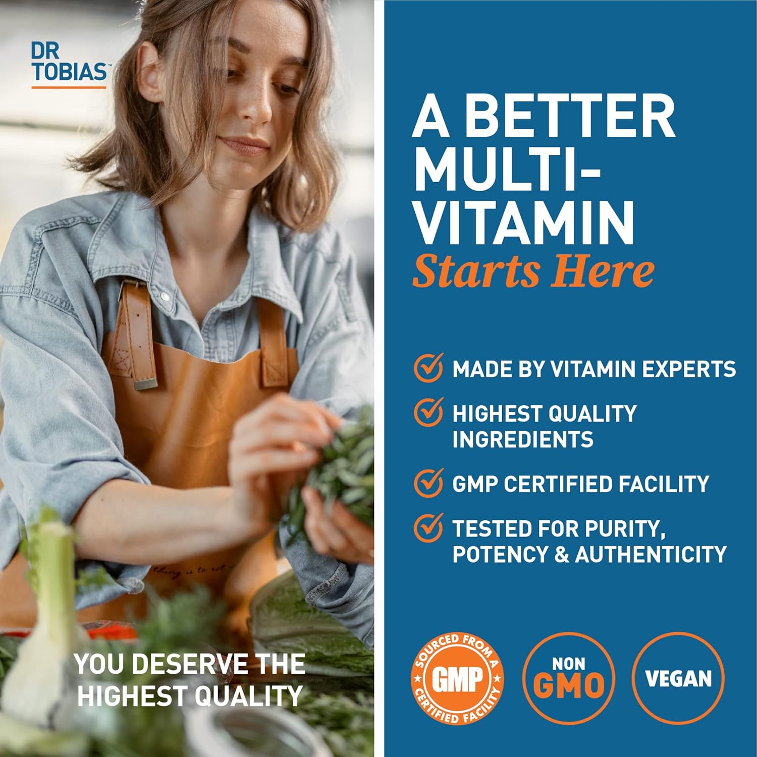 Adult Multivitamin for Women & Men, Immune Supporting Vitamins from 42 Fruits, Vegetables, plus Probiotics, Vegan Multivitamins for Men & Women, Non-Gmo, 90 Tablets, 30 Servings