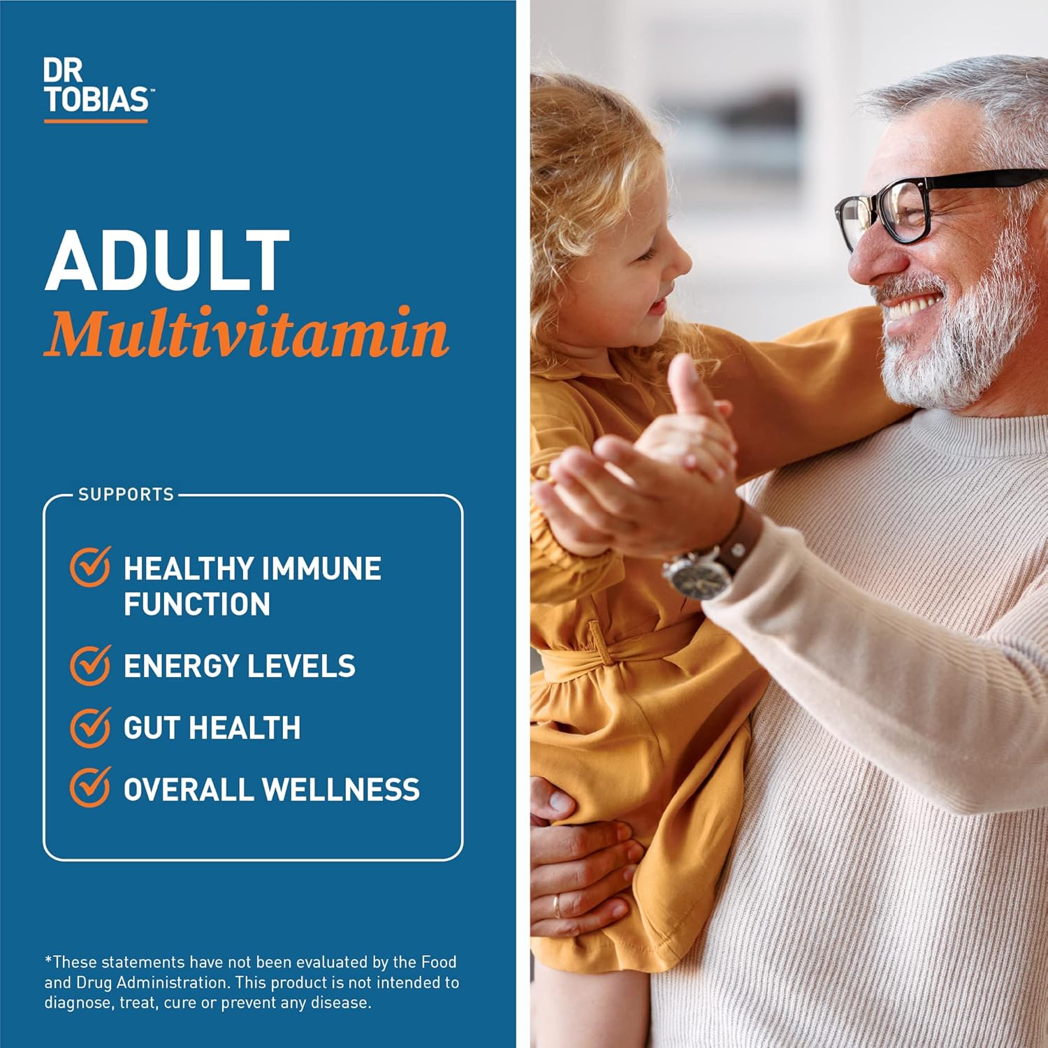 Adult Multivitamin for Women & Men, Immune Supporting Vitamins from 42 Fruits, Vegetables, plus Probiotics, Vegan Multivitamins for Men & Women, Non-Gmo, 90 Tablets, 30 Servings