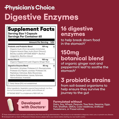 Advanced Gut Health Bundle: 60 Billion Probiotics 30Ct + Digestive Enzymes 60Ct for Digestive, Gut, and Immune Health Supports Occasional Constipation, Diarrhea, Gas, and Bloating